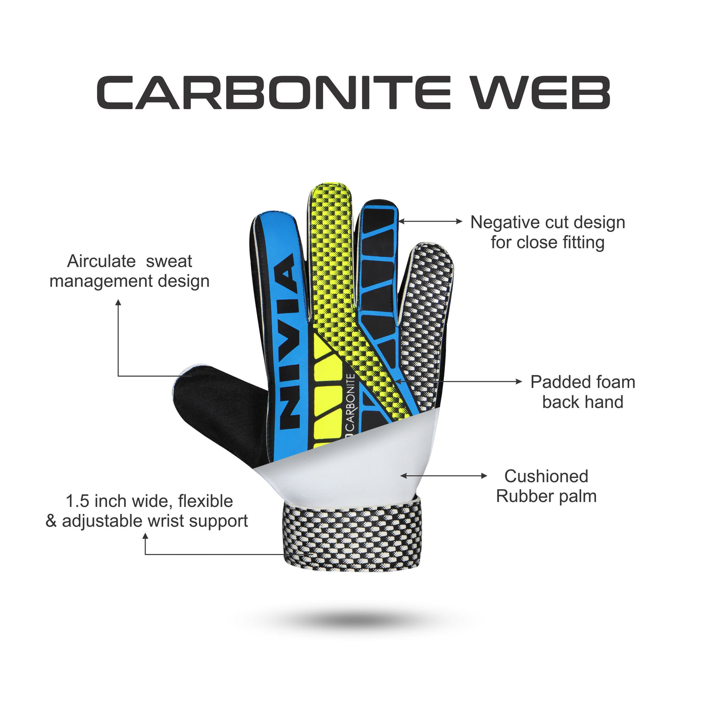 GOALKEEPER GLOVES NIVIA WEB CARBONITE