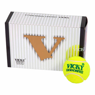 Vicky Cricket Tennis Ball Yellow Light (Pack of 6 * 2 box)